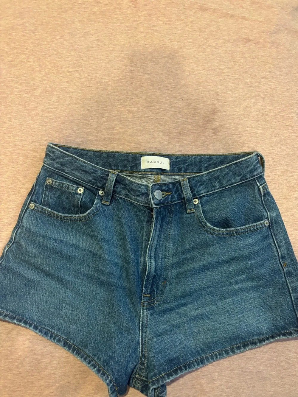 Pacsun Ivy High Waisted Festival Jean Shorts Indigo